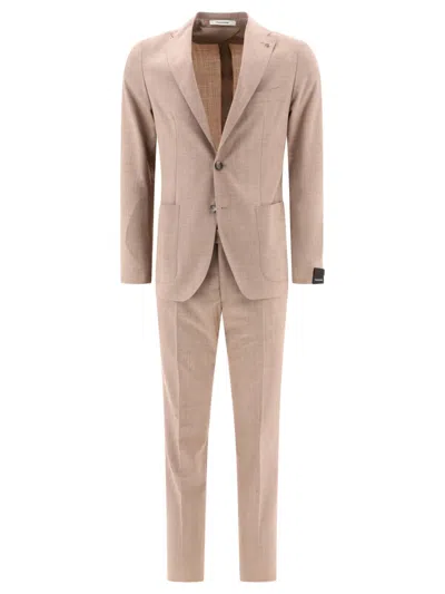 Tagliatore Single-breasted Wool Suit In Neutral