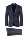 Tagliatore Virgin Wool Tuxedo With Shawl Lapel In Blue