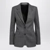 Tagliatore Single-breasted Anthracite Grey Jacket With Houndstooth Pattern In Wool Blend In Black