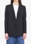 Tagliatore Single Breasted Virgin Wool Stretch Jacket In Black