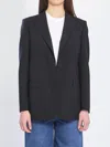Tagliatore Single Breasted Virgin Wool Stretch Jacket In Black