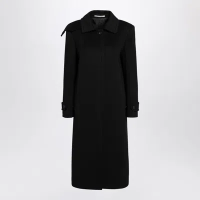 Tagliatore Long Jacket Notched Collar Buttoned Cuffs Pockets In Black