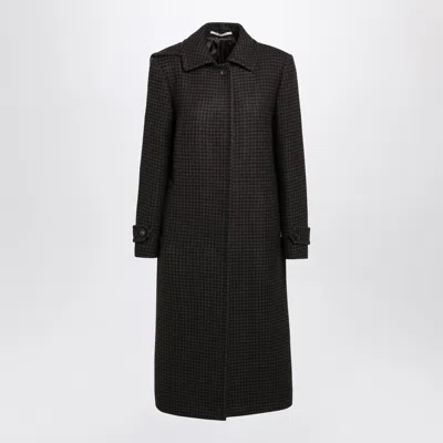 Tagliatore Check Long Tailored Jacket Notched Collar Pockets In Brown