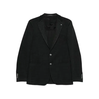 Tagliatore Notched-lapels Single-breasted Blazer In Blue