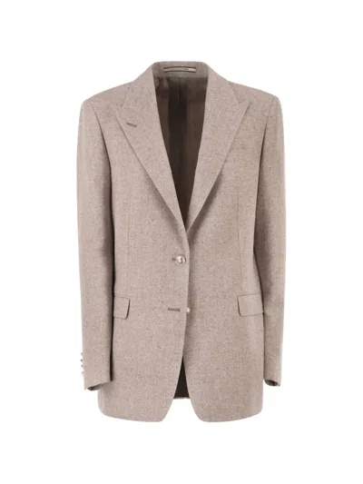 Tagliatore Single-breasted Blazer In Neutral