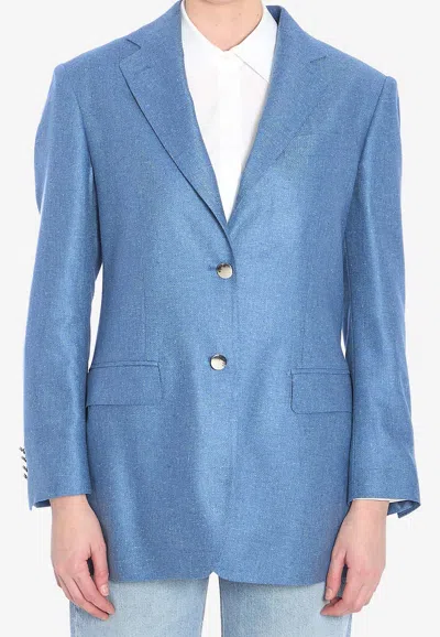 Tagliatore Single-breasted Buttoned Blazer In Blue
