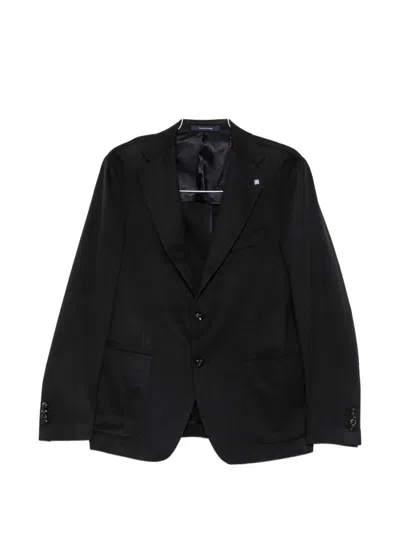 Tagliatore Single-breasted Buttoned Blazer In Black