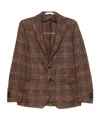 Tagliatore Check-pattern Notched-lapel Blazer In Brown