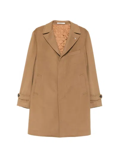 Tagliatore Single-breasted Coat In Brown