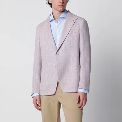 Tagliatore Single Breasted Suit Notch Lapel Front Pockets In Purple