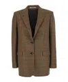 Tagliatore Check-pattern Notched-lapel Blazer In Green
