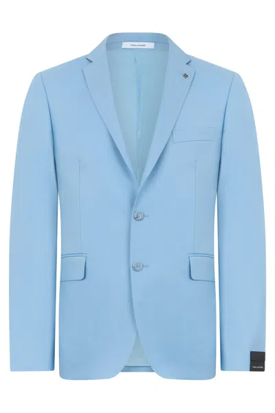 Tagliatore Single-breasted Jacket In Virgin Wool In Blue