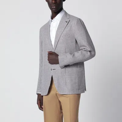 TAGLIATORE TAGLIATORE SINGLE-BREASTED JACKET WITH BROWN PATTERN