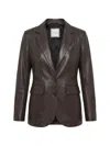 Tagliatore Single-breasted Leather Blazer In Multi