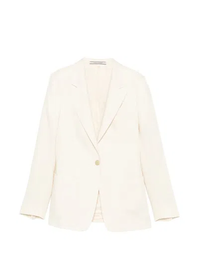 Tagliatore Single-breasted Linen Suits In Pink