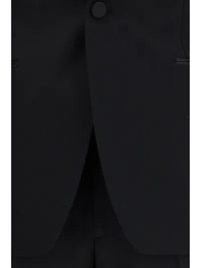 Tagliatore Single-breasted Merino Wool Suit In Black