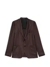 Tagliatore Single-breasted Notched-lapel Blazer In Brown