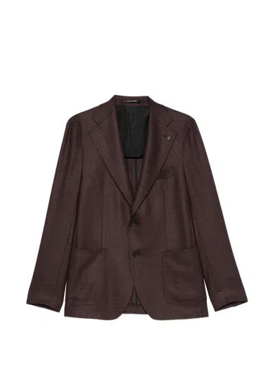 Tagliatore Single-breasted Notched-lapel Blazer In Brown