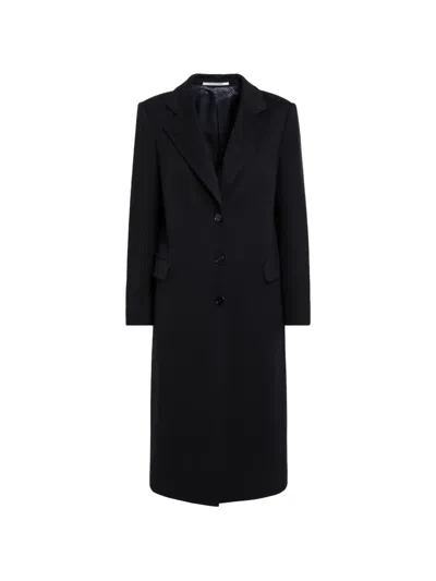 Tagliatore Mid Length Tailored Jacket Notched Lapel Pockets In Black