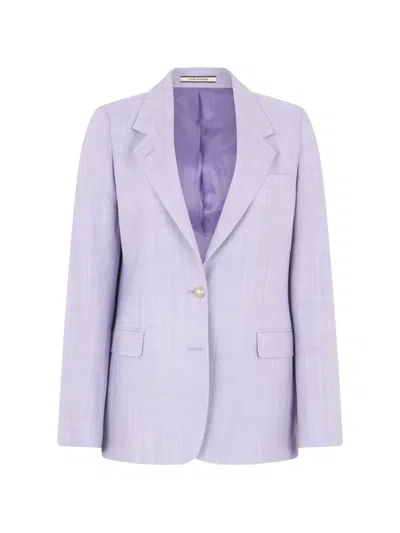 Tagliatore Single-breasted Notched-lapels Blazer In Purple