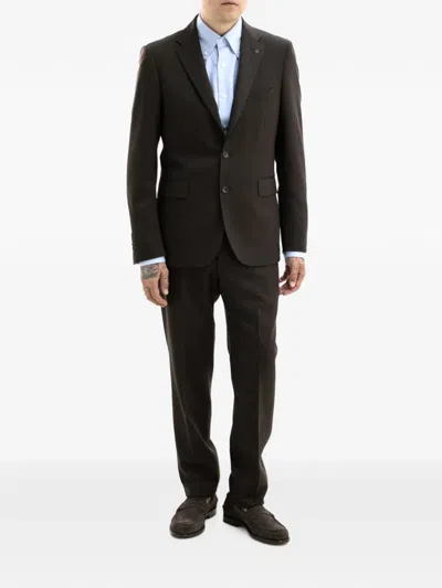 Tagliatore Single-breasted Notched-lapels Suit In Black