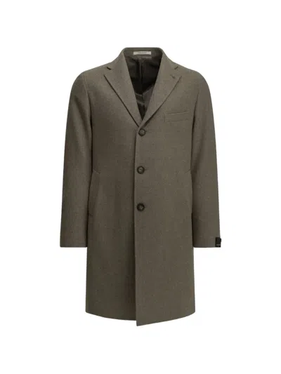 Tagliatore Single-breasted Notch-lapel Coat In Brown