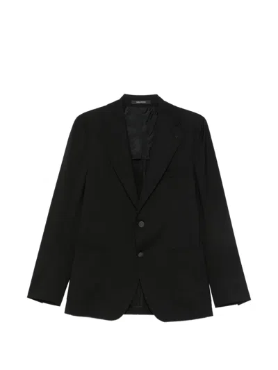 Tagliatore Single-breasted Peak-lapel Blazer In Black