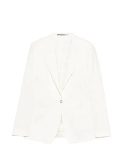 Tagliatore Single-breasted Peak-lapel Suit In White