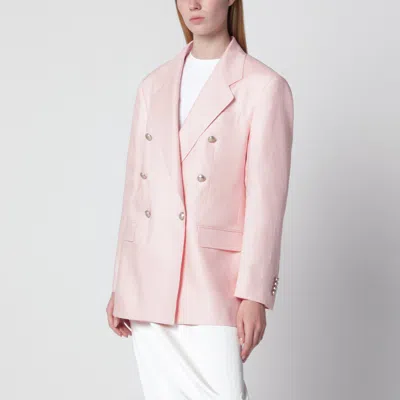 Tagliatore Singlebreasted Pink Linen Blazer