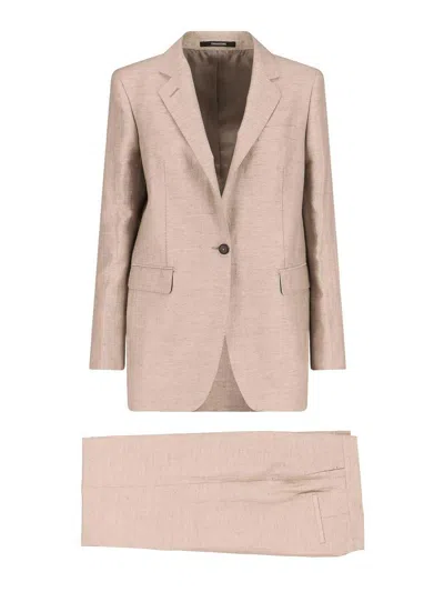 Tagliatore Single-breasted Suit In Beige