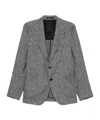 Tagliatore Houndstooth-pattern Peaked-lapel Blazer In Gray