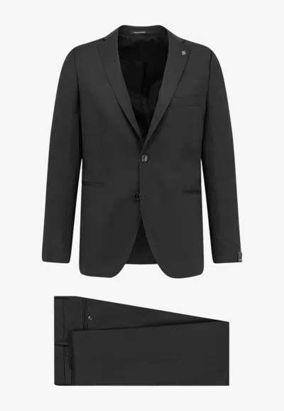 Tagliatore Long-sleeved Suit And Trousers Set In Black