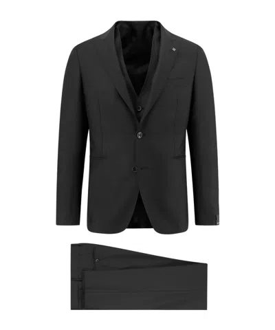 Tagliatore Single-breasted Tailored Suit In Black