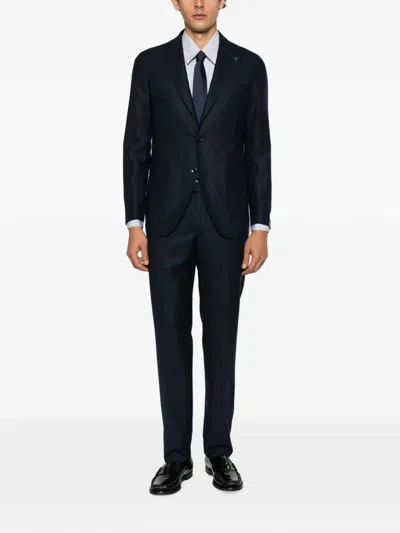 Tagliatore Single-breasted Tailored Suit In Blue