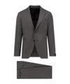 Tagliatore Micro Houndstooth Pattern Wool Suit With Blazer And Tailored Pants In Gray