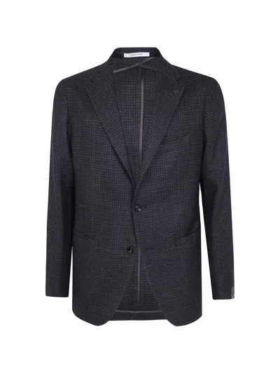 Tagliatore Single-breasted Wool Blazer In Black