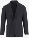 Tagliatore Single-breasted Stretch Wool Jacket In Blue