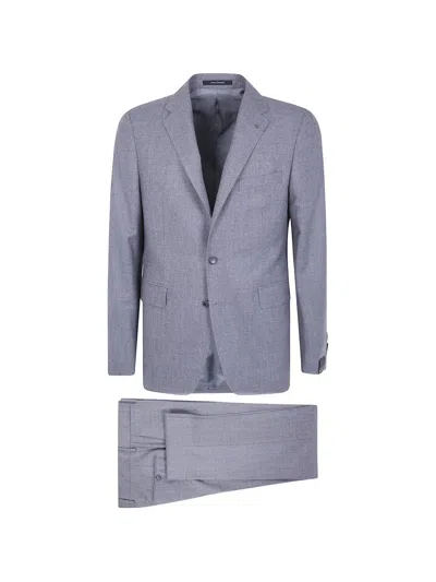 Tagliatore Single-breasted Wool Blazer In Blue