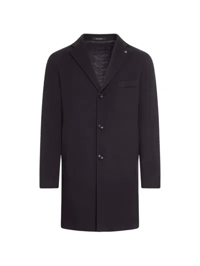 Tagliatore Single-breasted Wool Coat In Gray
