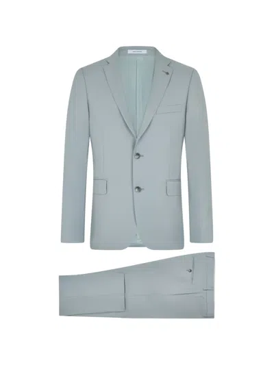 Tagliatore Single-breasted Suit In Wool In Blue