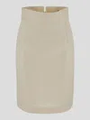 Tagliatore Linen Midi Skirt In Beige
