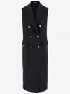 Tagliatore Buttoned Double-breasted Sleeveless Coat In Black