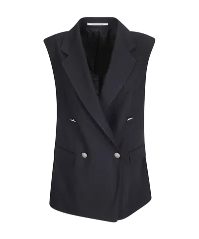 Tagliatore Sleeveless Vest In Black