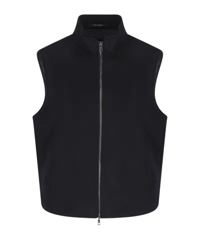 Tagliatore Zip-up High-neck Gilet In Blue