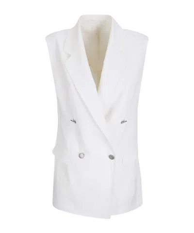 Tagliatore Sleeveless Vest In White