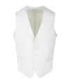 Shop Tagliatore Virgin Wool Waistcoat In White