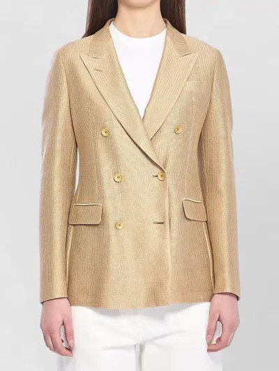 Tagliatore Slim Fit Double Breasted Cotton Jacket In Gray