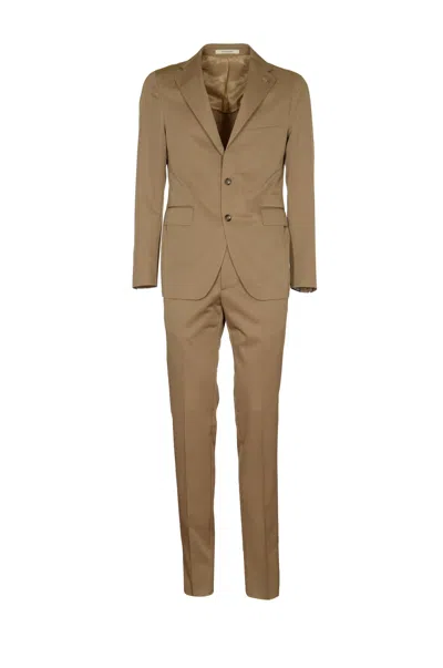 Tagliatore Slim Fit Plain Suit In Brown