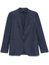 Tagliatore Slub-texture Blazer In Blue