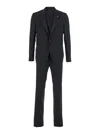 Tagliatore Black Single-breasted Suit With Notched Revers In Wool Man In Black